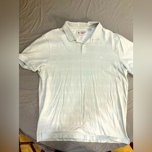 Original Penguin Polo in Baby Blue w/ Tone/Tone Baby Blue Horizontal Stripes, XL